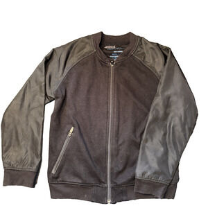 Rockets of‎ Awesome Boys Black Bomber Jacket Size 10/12 Zip Front Outerwear